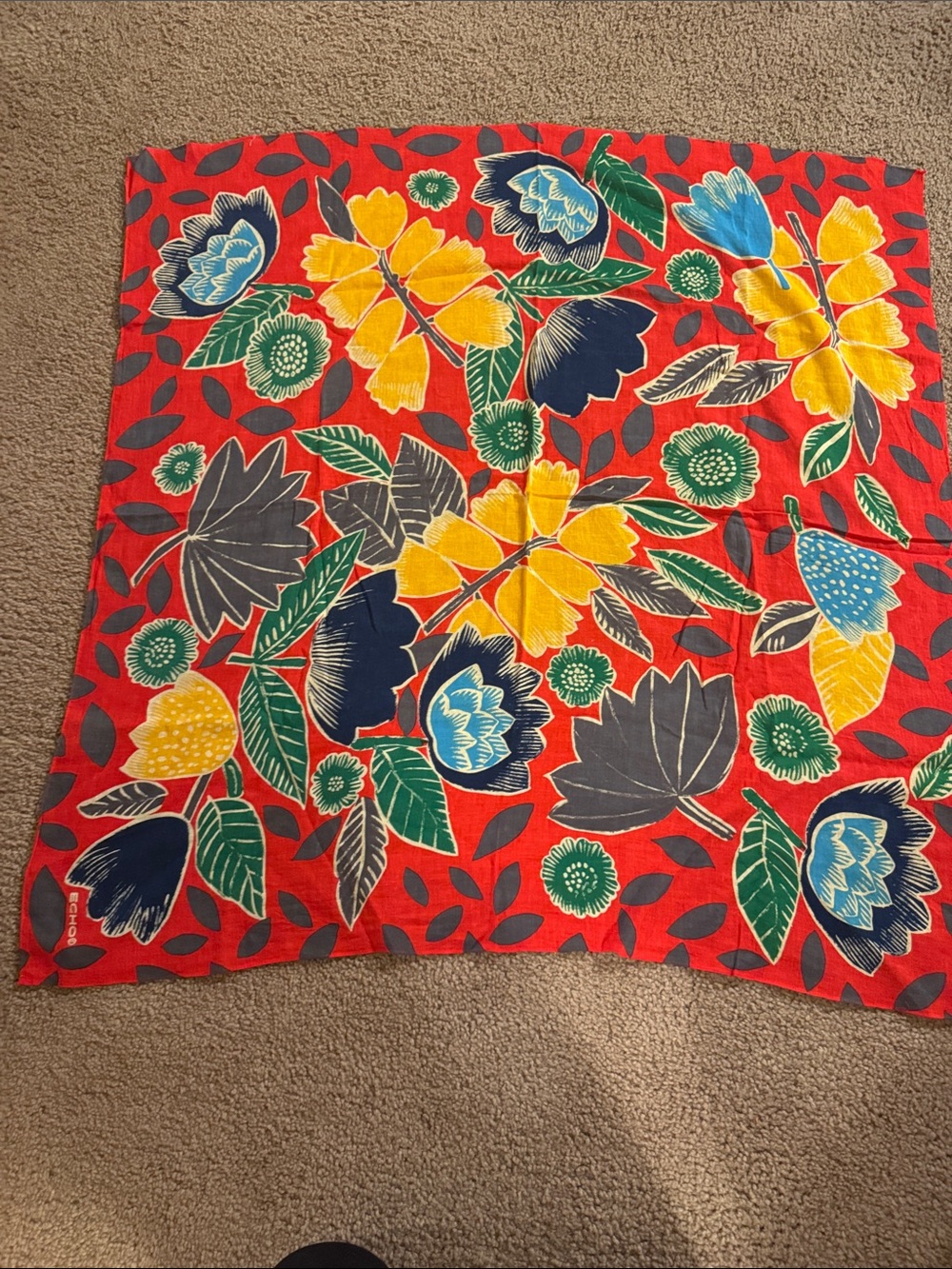Echo Floral Red Multicolor Scarf
